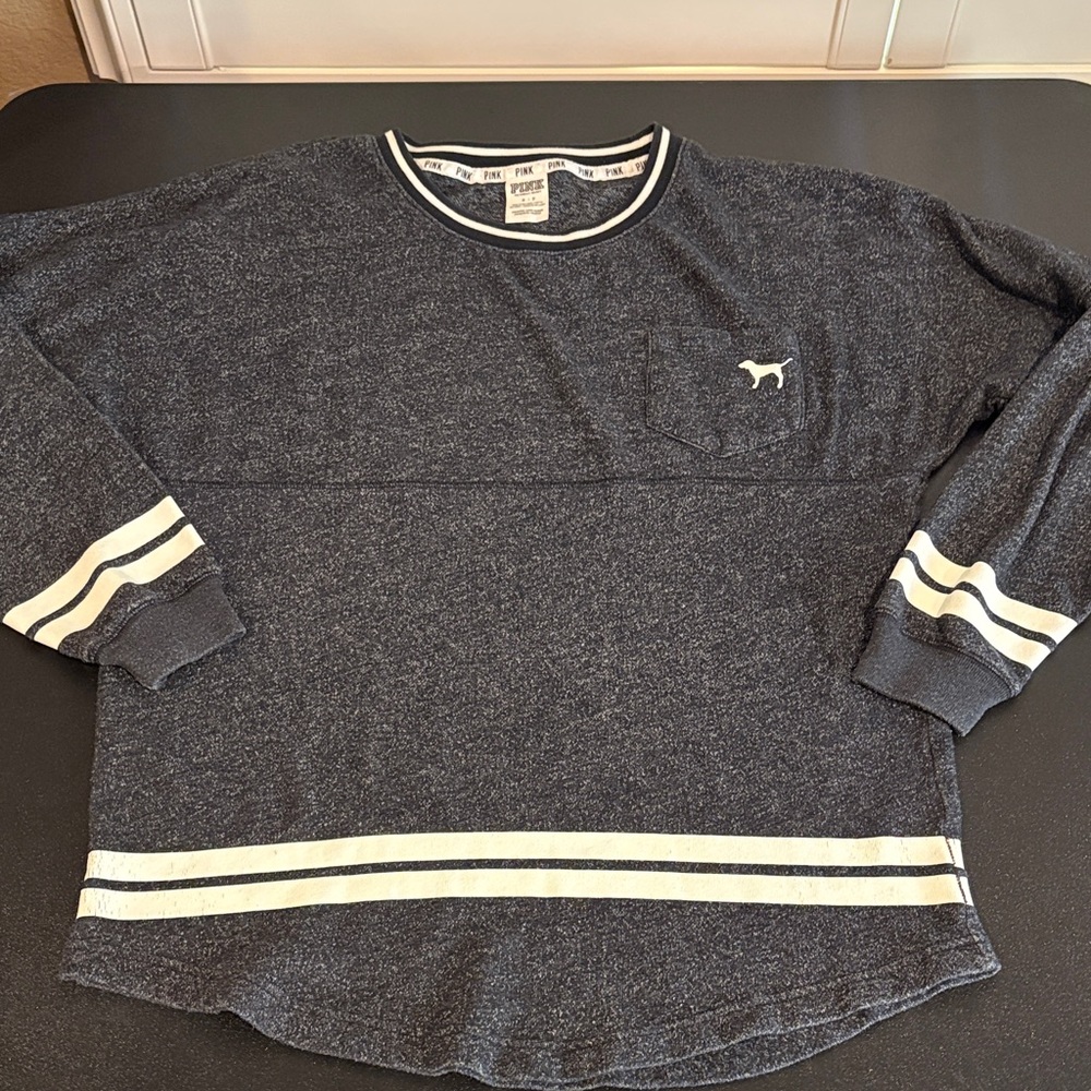 PINK Victoria's Secret Heathered Navy Top